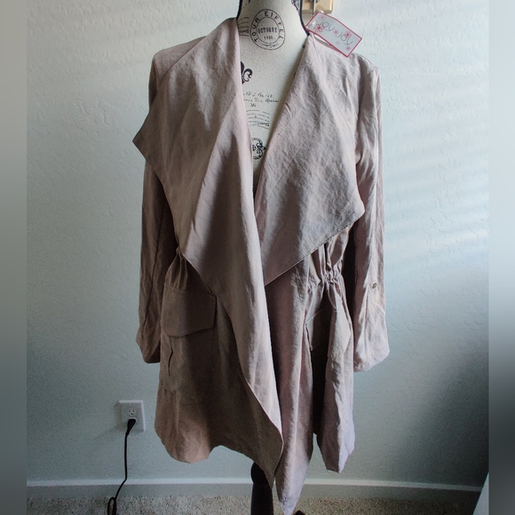 🆕 Joy Joy Tassel & Thread Mauve Wrap cotton-blend Tie Waist Balletcore Jacket_M - Picture 3 of 11